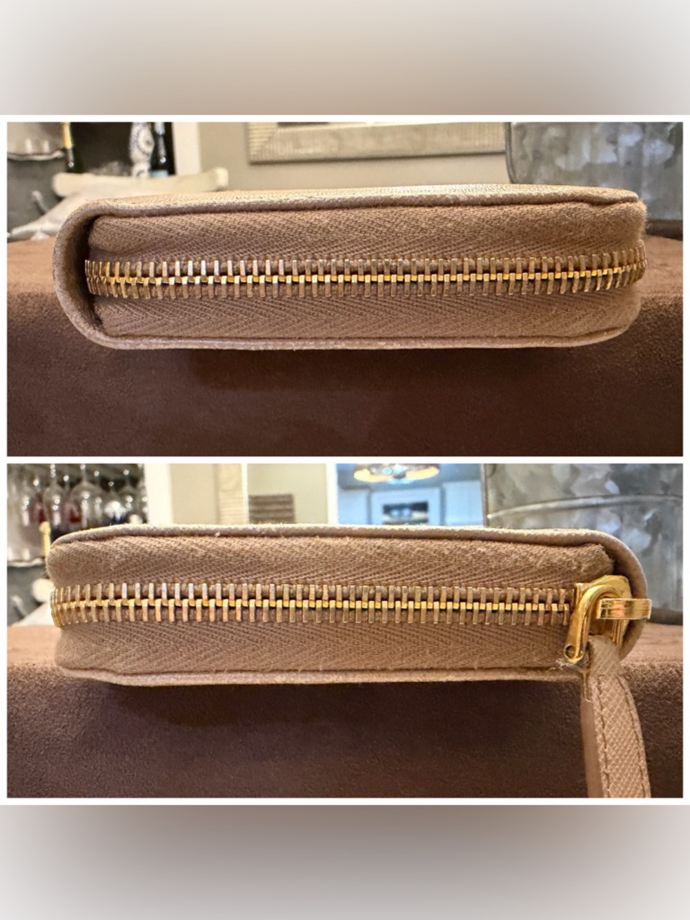 Prada Beige Saffiano Leather Zip-Around Wallet - Picture 4 of 15